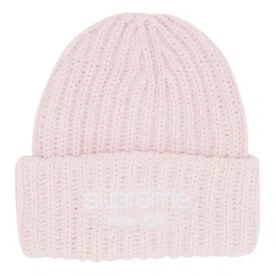 Supreme Classic Logo Chunky Ribbed Beanie 'light Pink'