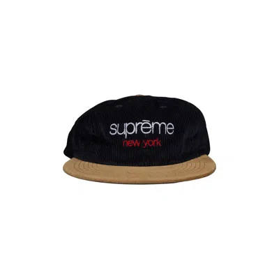 Pre-owned Supreme Classic Logo Corduroy 6 Panel 'navy' | Blue | Men's Size Onesize