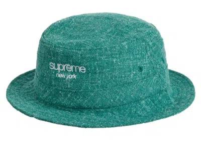 Pre-owned Supreme Classic Logo Terry Crusher Hat In Teal