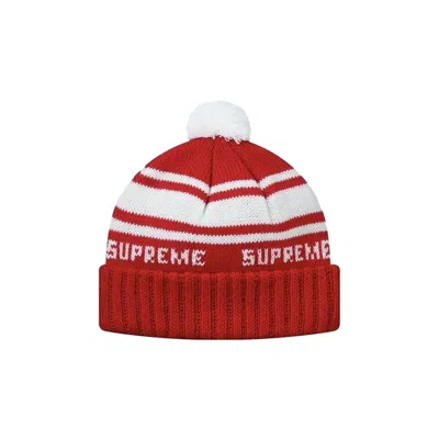 Pre-owned Supreme Classic Stripe Beanie 'red' | Men's Size Onesize