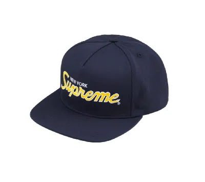 Pre-owned Supreme Classic Team 5-panel Navy In Blue