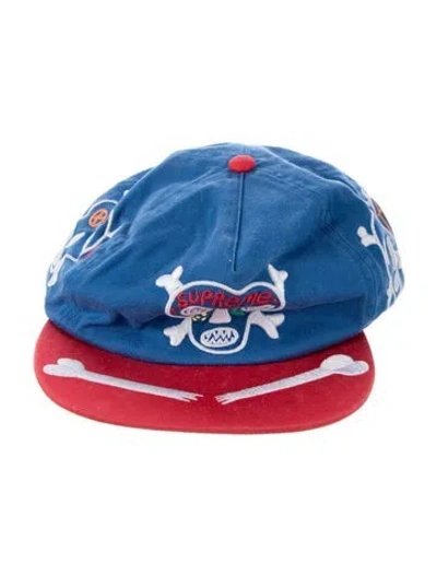 Pre-owned Supreme Clayton Patterson Skulls 5-panel Hat In Blue