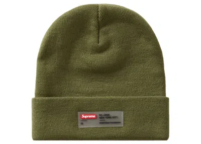 Pre-owned Supreme Clear Label Beanie In Olive