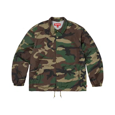 Pre-owned Supreme Coaches Jacket 'woodland Camo' | Green | Men's Size S