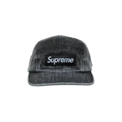Pre-owned Supreme Coated Denim Camp Cap 'black'