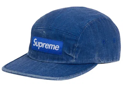Pre-owned Supreme Coated Denim Camp Cap In Royal