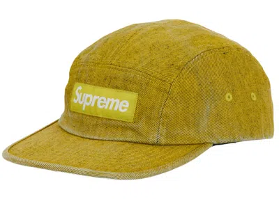 Pre-owned Supreme Coated Denim Camp Cap In Yellow