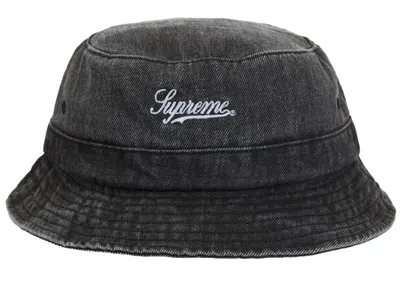 Pre-owned Supreme Coated Denim Crusher Hat In Black