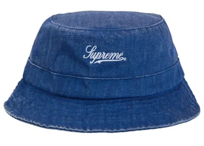Pre-owned Supreme Coated Denim Crusher Hat In Royal