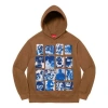 Supreme Collage Grid Hooded Sweatshirt 'brown Blue'