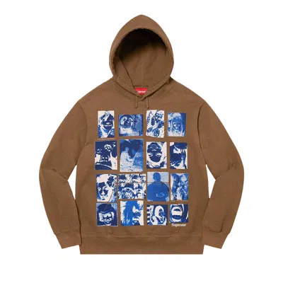 Pre-owned Supreme Collage Grid Hooded Sweatshirt 'olive Brown'