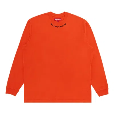 Pre-owned Supreme Collar Logo Long-sleeve Top 'orange' | Men's Size M