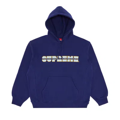 Pre-owned Supreme Collegiate Acronym Hooded Sweatshirt 'dark Royal' In Blue