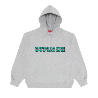 Pre-owned Supreme Collegiate Acronym Hooded Sweatshirt 'heather Grey'
