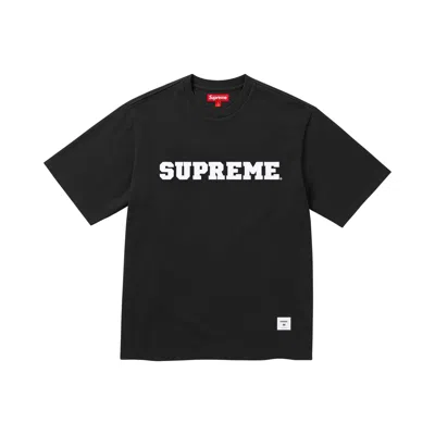 Pre-owned Supreme Collegiate Appliqué Short-sleeve Top 'black' | Men's Size Xl