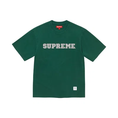 Pre-owned Supreme Collegiate Appliqué Short-sleeve Top 'dark Green' | Men's Size L