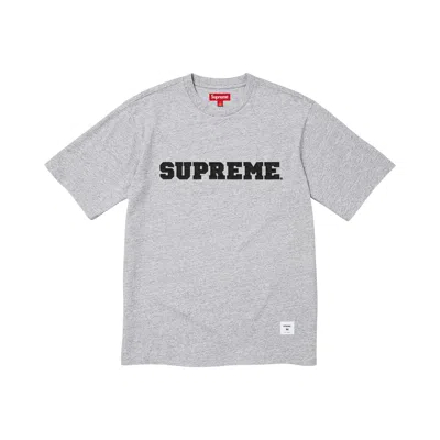 Pre-owned Supreme Collegiate Appliqué Short-sleeve Top 'heather Grey' | Men's Size Xl In Gray