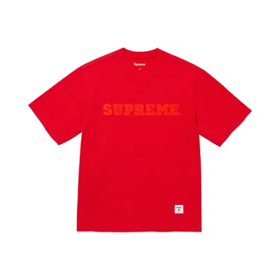 Pre-owned Supreme Collegiate Appliqué Short-sleeve Top 'red' | Men's Size L