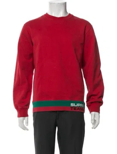 Pre-owned Supreme Colorblock Pattern Crew Neck Sweatshirt In Red