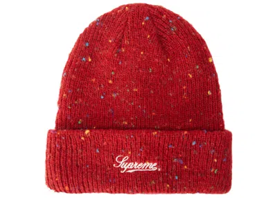 Pre-owned Supreme Colored Speckle Beanie In Dark Red
