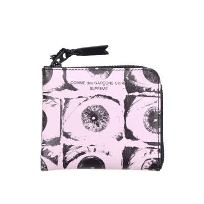 Pre-owned Supreme Comme Des Garcons Shirt Large Eyes Coin Pouch In Pink