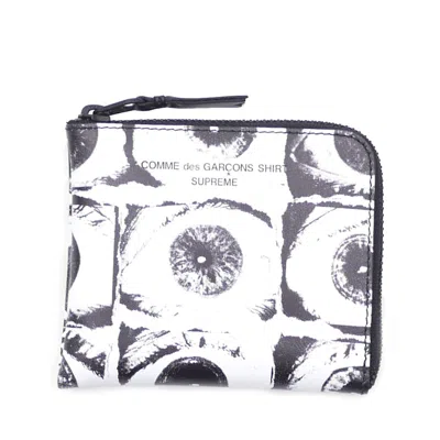 Pre-owned Supreme Comme Des Garcons Shirt Large Eyes Coin Pouch In White