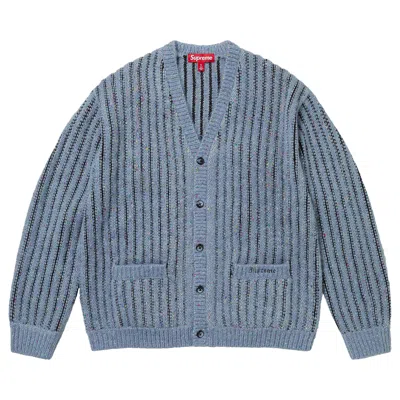 Pre-owned Supreme Confetti Cardigan 'slate' In Blue