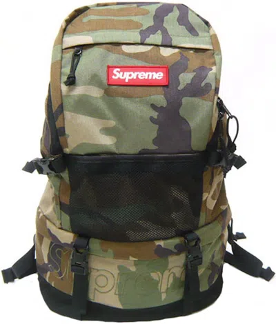 Pre-owned Supreme Contour Back Pack In Woodland Camo