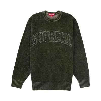 Pre-owned Supreme Contrast Arc Sweater 'olive' In Green