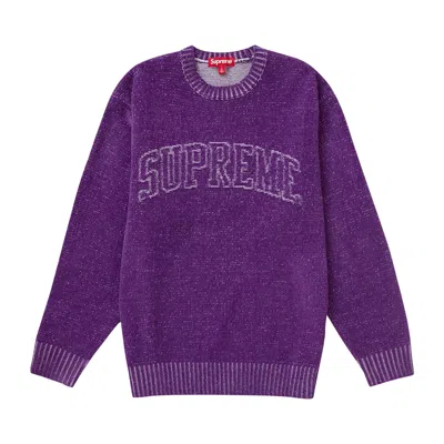 Pre-owned Supreme Contrast Arc Sweater 'purple'