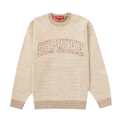 Pre-owned Supreme Contrast Arc Sweater 'white'