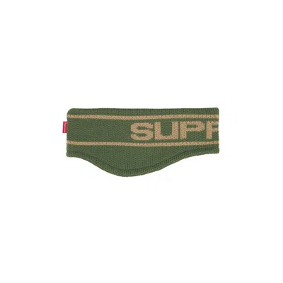 Pre-owned Supreme Contrast Logo Headband 'olive' | Green | Men's Size Onesize