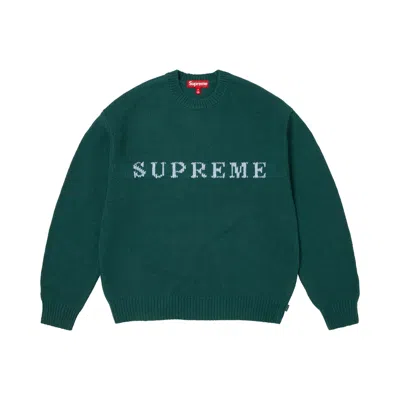 Pre-owned Supreme Contrast Logo Sweater 'pine' | Green | Men's Size S