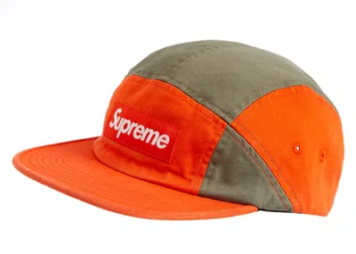 Pre-owned Supreme Contrast Panel Camp Cap In Orange