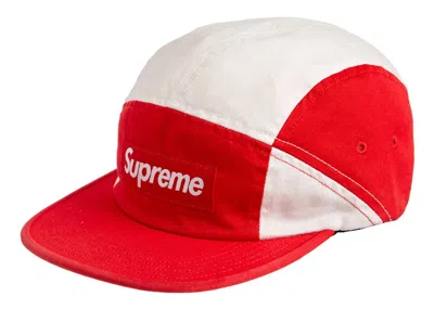 Pre-owned Supreme Contrast Panel Camp Cap In Red