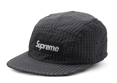 Pre-owned Supreme Contrast Ripstop Camp Cap In Black