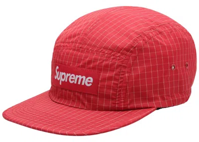 Pre-owned Supreme Contrast Ripstop Camp Cap In Red