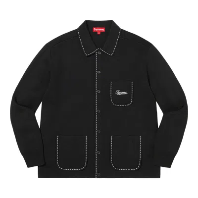 Pre-owned Supreme Contrast Stitch Button Up 'black' | Men's Size Xl