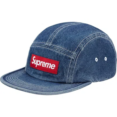 Pre-owned Supreme Contrast Stitch Camp Cap (ss18) In Denim