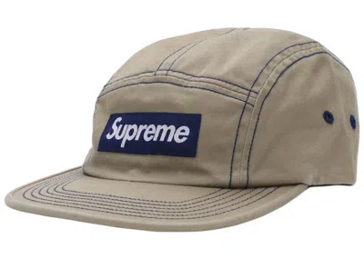 Pre-owned Supreme Contrast Stitch Camp Cap (ss18) In Tan