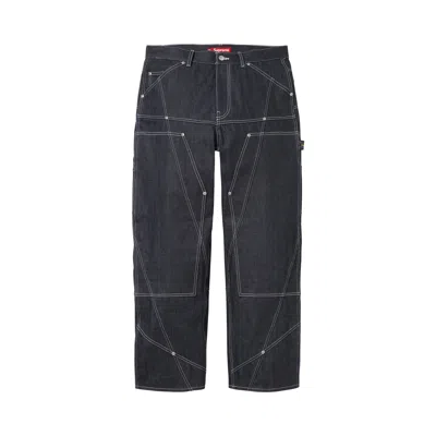 Pre-owned Supreme Contrast Stitch Double Knee Painter Jean 'rigid Indigo' | Black | Men's Size 30