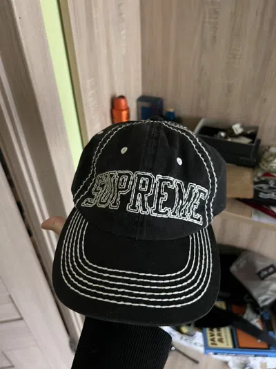 Pre-owned Supreme Contrast Stitch True Religion Style Cap Hat In Black
