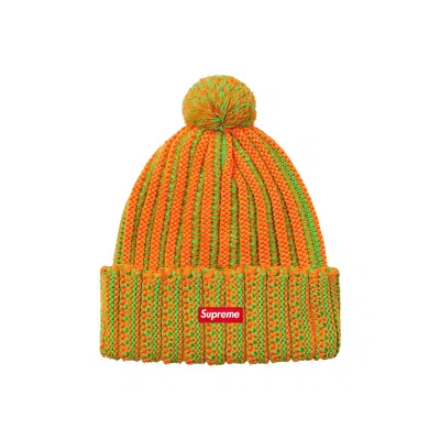 Pre-owned Supreme Contrast Stripe Beanie 'orange' | Men's Size Onesize