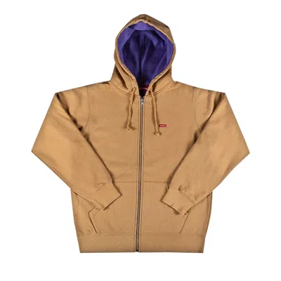 Pre-owned Supreme Contrast Zip Up Hooded Sweatshirt 'light Brown'