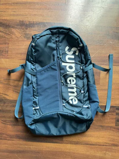 Pre-owned Supreme Cordura Backpack Fw17  In Blue