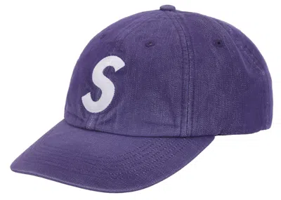 Pre-owned Supreme Cordura Denim S Logo 6panel In Purple