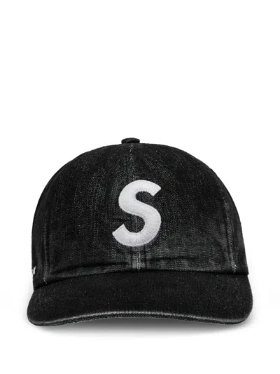 Supreme Cordura Denim S Logo Cap In Black