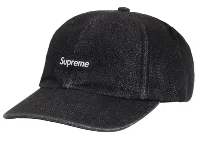 Pre-owned Supreme Cordura Denim Small Box 6panel In Black