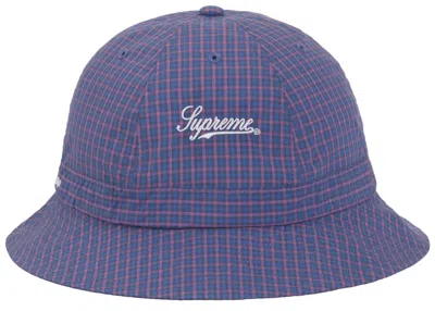 Pre-owned Supreme Cordura Plaid Bell Hat In Blue