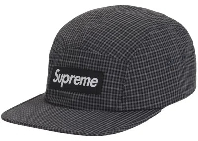 Pre-owned Supreme Cordura Plaid Camp Cap In Black